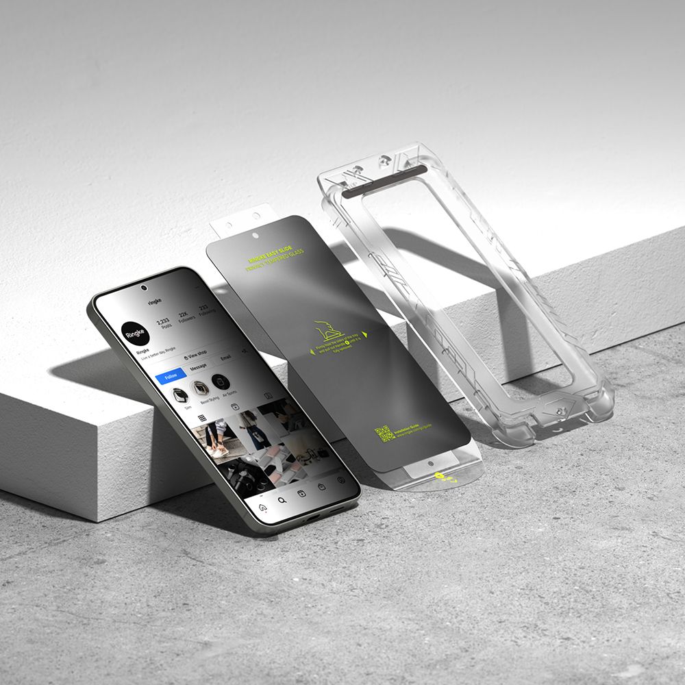 Szkło prywatyzujące na ekran z aplikatorem Ringke Easy Slide 2-Pack Privacy do Samsung Galaxy S25 Plus, 2 sztuki